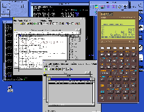 Shot showing winsock apps (WABI) and the HP48 Emulator.